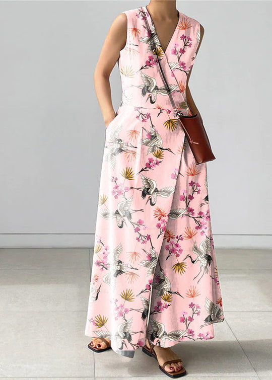 Dame Jumpsuit med V-hals og Knapplommer 5