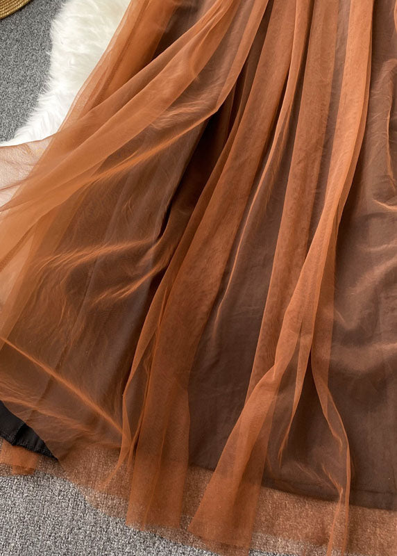 Dame Kjole med Firkantet Krage og Rynkede Detaljer 4