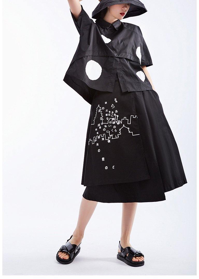 Dame Kortermet Skjorte Prikkemønster Trendy 2