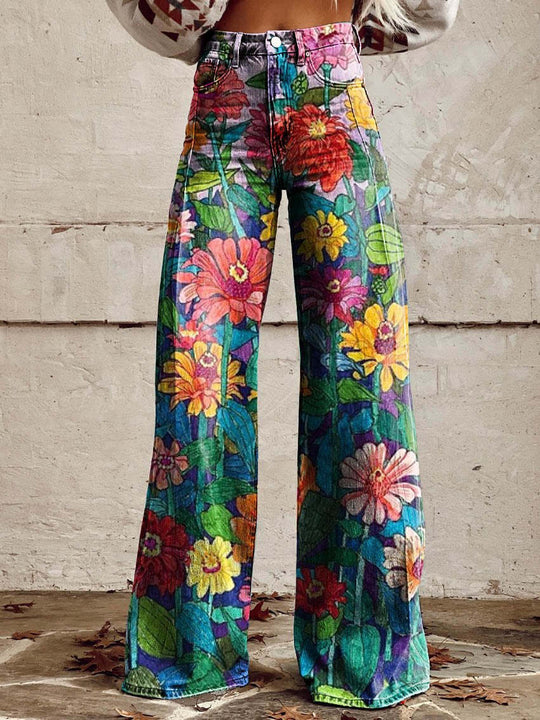 Dame Lange Denim Bukser Komfortabel Stil 1