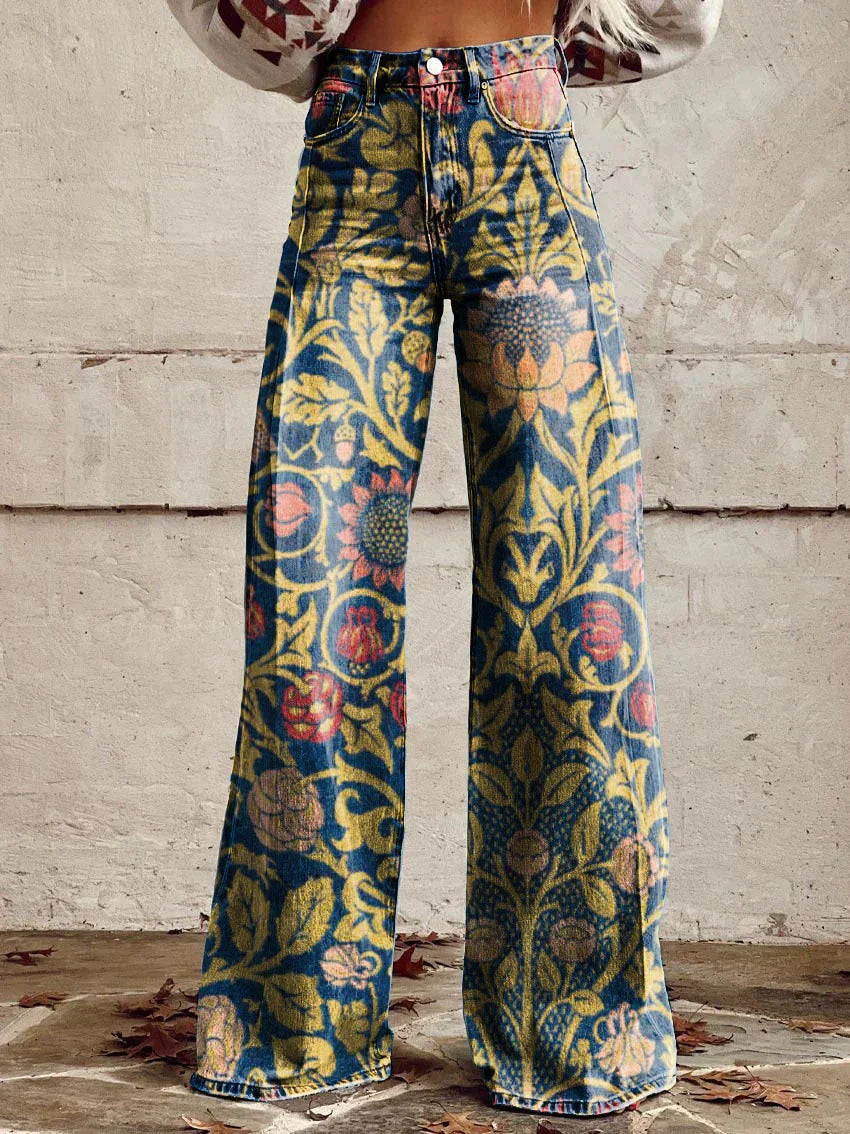 Dame Lange Denim Bukser Komfortabel Stil 4