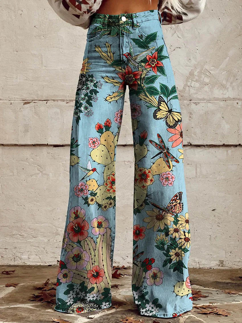 Dame Lange Denim Bukser Komfortabel Stil 5