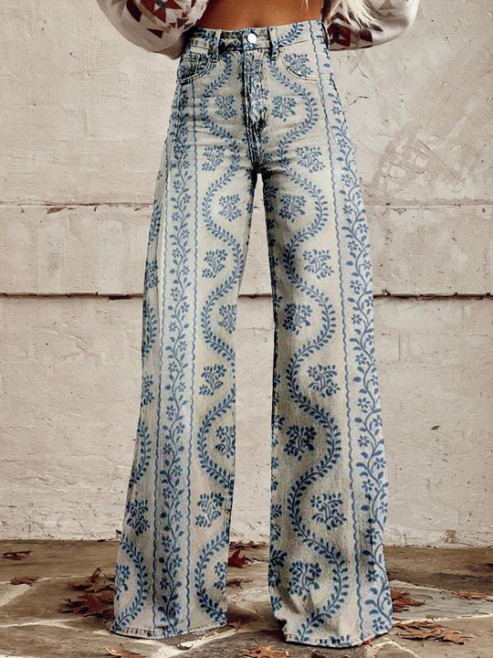 Dame Lange Denim Bukser Komfortabel Stil 9