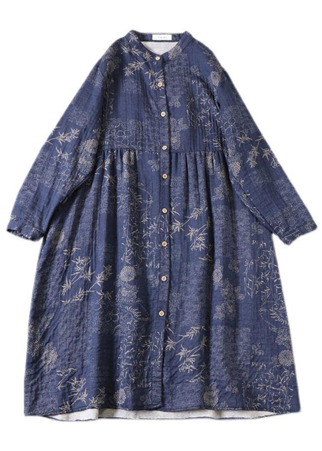 Dame Langermet Kjole med Lommer og Trykknapper 4