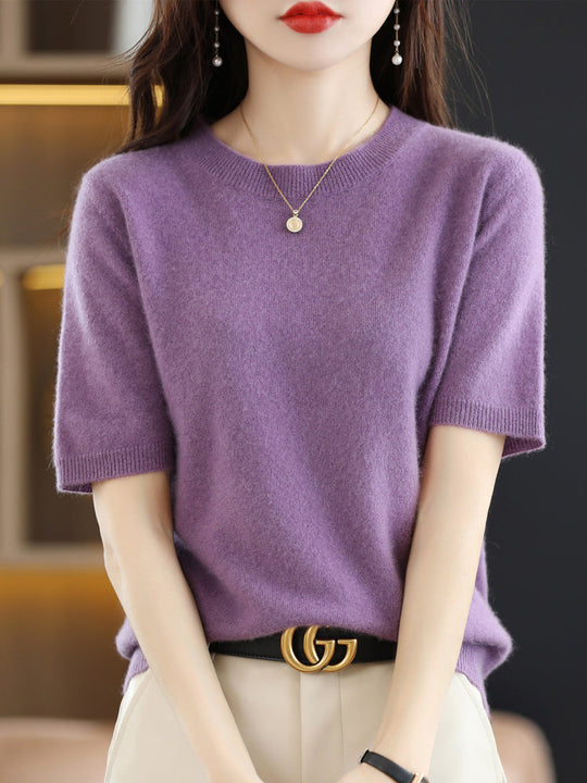 Dame Merinoull Jumper med Kort Erme 1