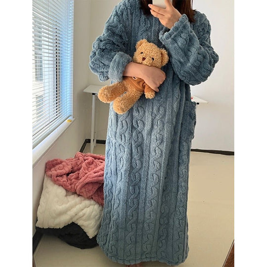 Dame Nattkjole Klassisk Flanell 7