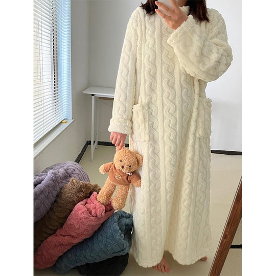 Dame Nattkjole Klassisk Flanell 9
