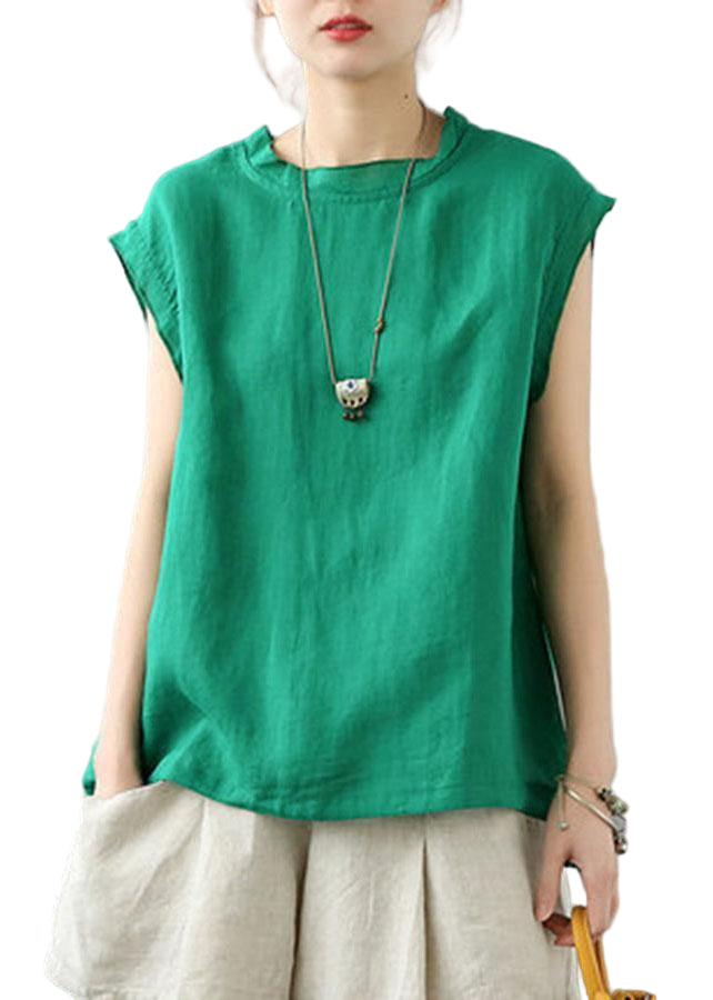 Dame O-hals Ermeløs Sommer Topper 0