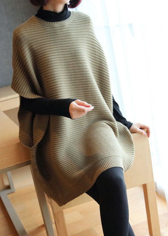 Dame O-hals Strikket Vest i Lys Grønn 1