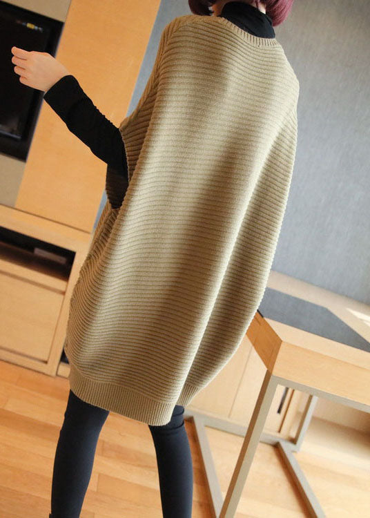 Dame O-hals Strikket Vest i Lys Grønn 7