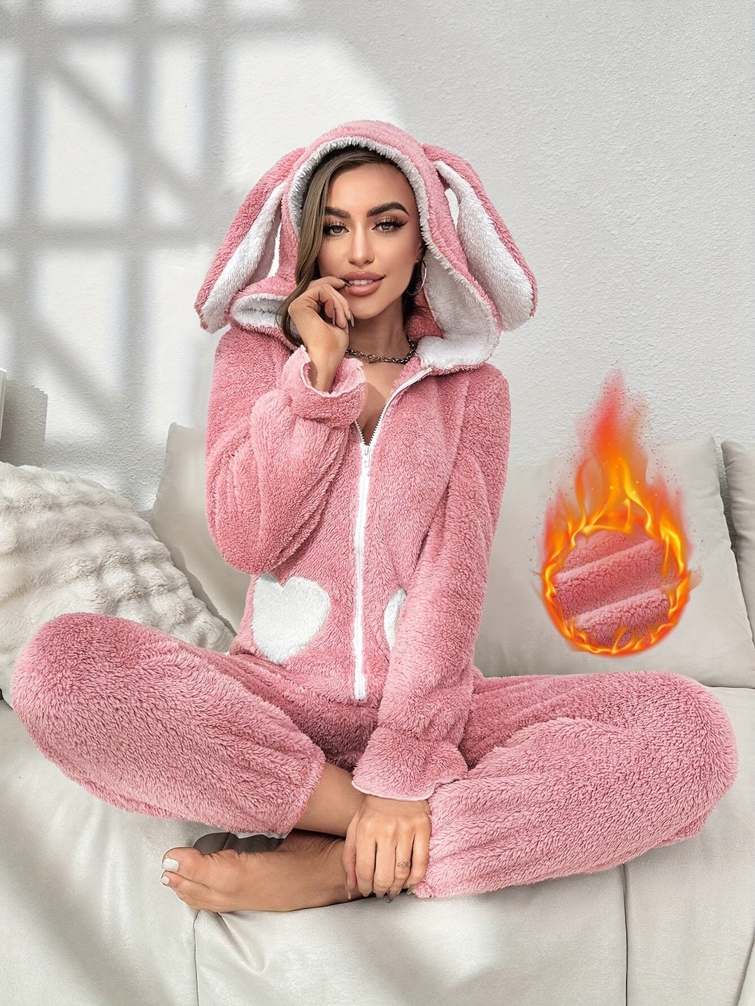 Dame Onesie med Kaninører 1