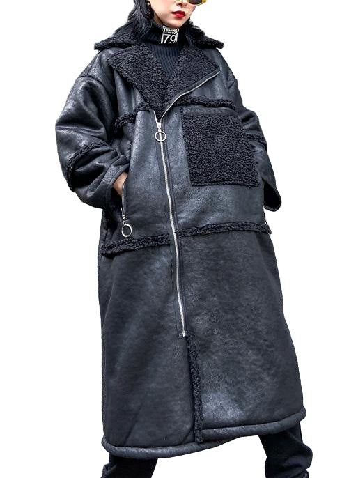 Dame Overdimensjonert Vinterfrakk med Glidelås 0