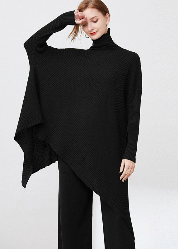 Dame Oversized Genser med Asymmetrisk Design 0