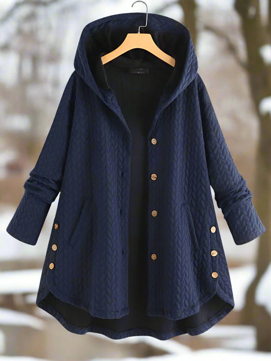 Dame Padded Jakke – Oversized Passform – Quilted Design – Hette – Asymmetrisk Kant 1