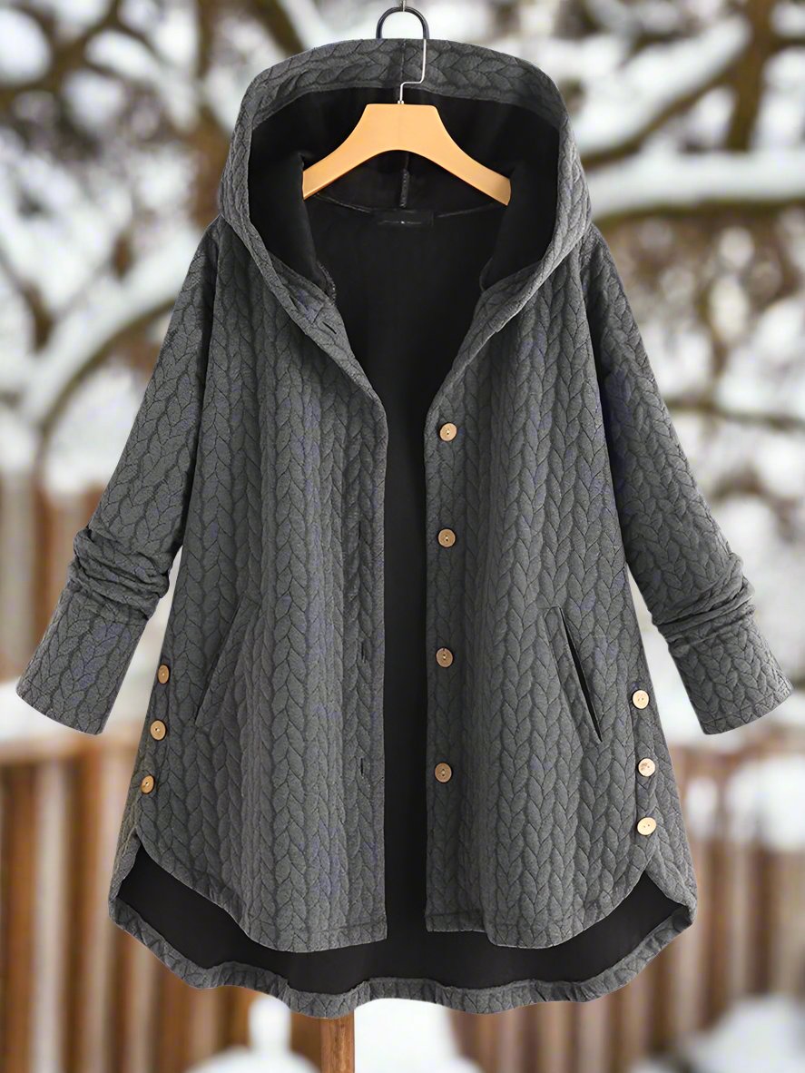 Dame Padded Jakke – Oversized Passform – Quilted Design – Hette – Asymmetrisk Kant 4