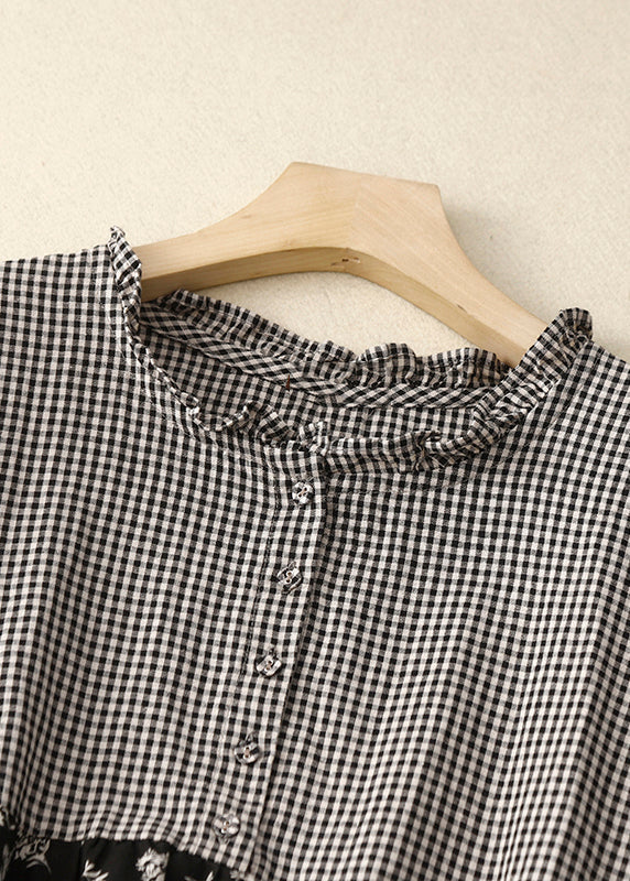 Dame Patchwork Kjole med Rulletrykk 2