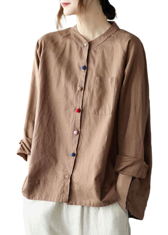 Dame Retro O-hals Langermet Topp 0