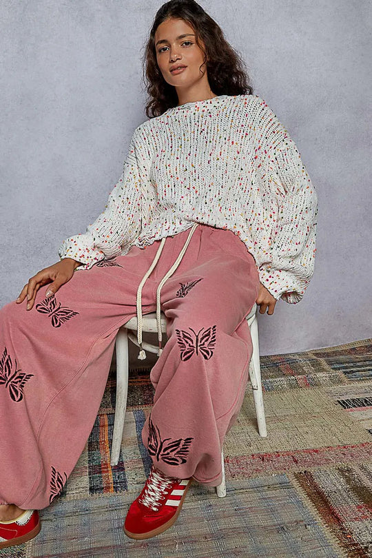 Dame Rund Hals Genser med Frynser Polyester Langermet Casual 4
