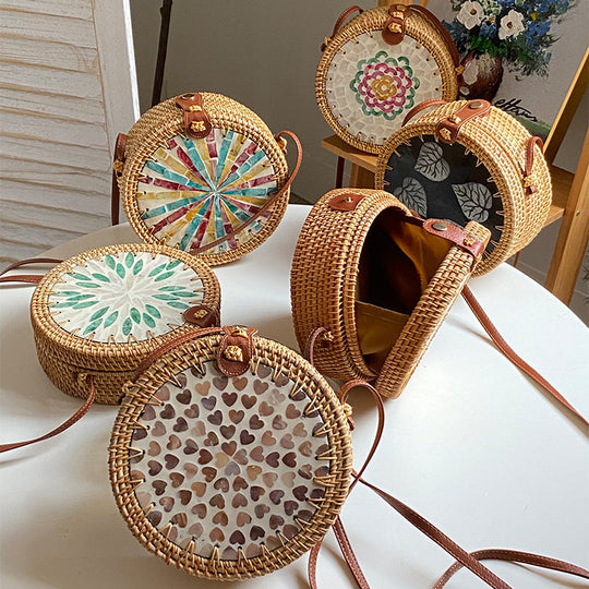 Dame Rund Veske med Kunstnerisk Design 1