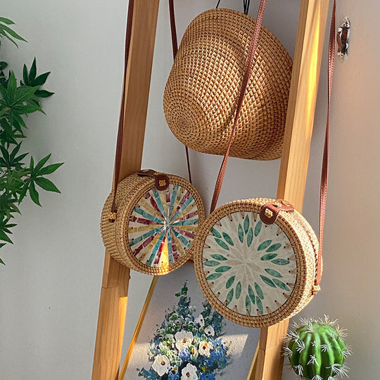 Dame Rund Veske med Kunstnerisk Design 2
