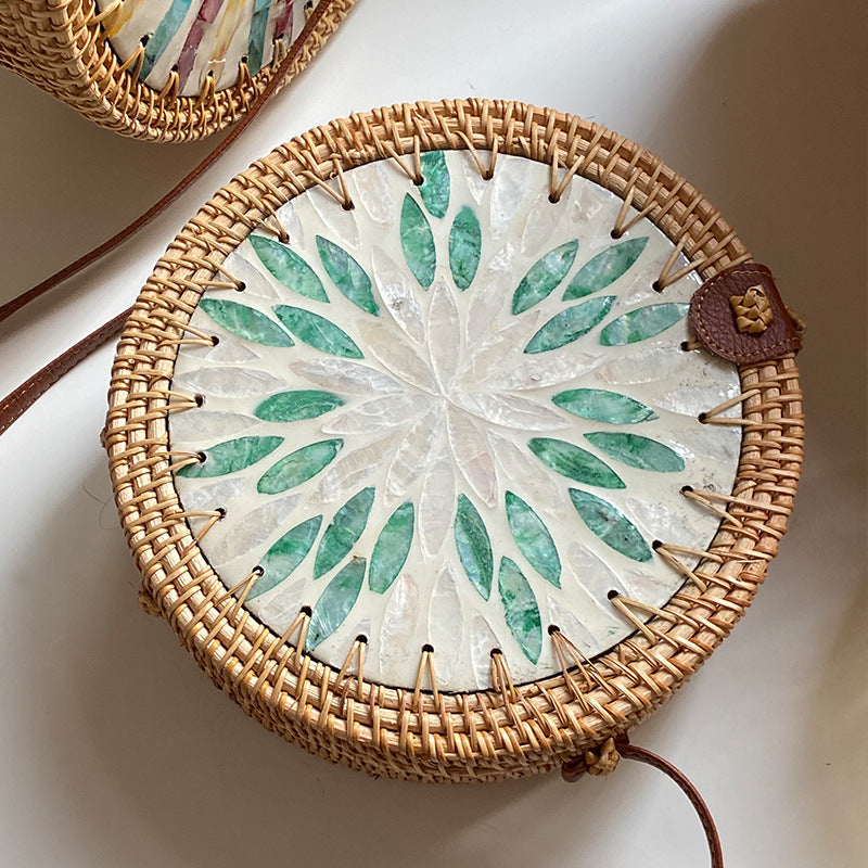 Dame Rund Veske med Kunstnerisk Design 4