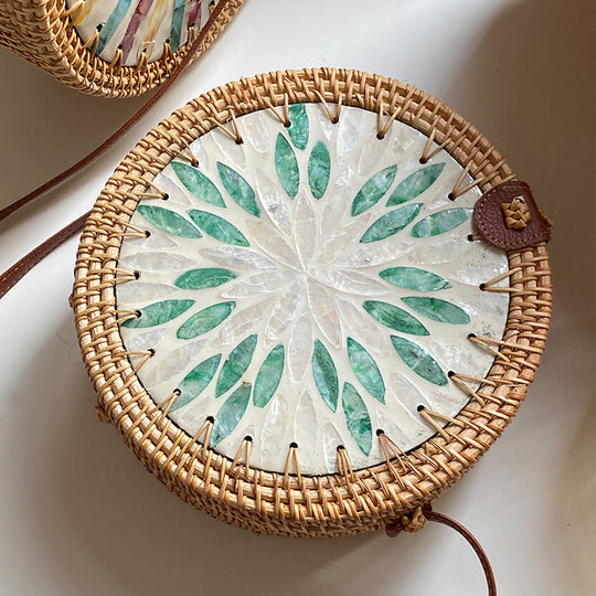 Dame Rund Veske med Kunstnerisk Design 4