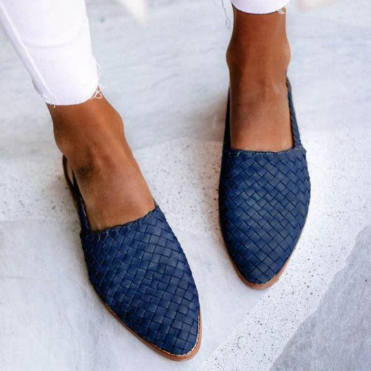 Dame Sandaler Håndlagde i Naturlig Materiale med Slip-On Design 1