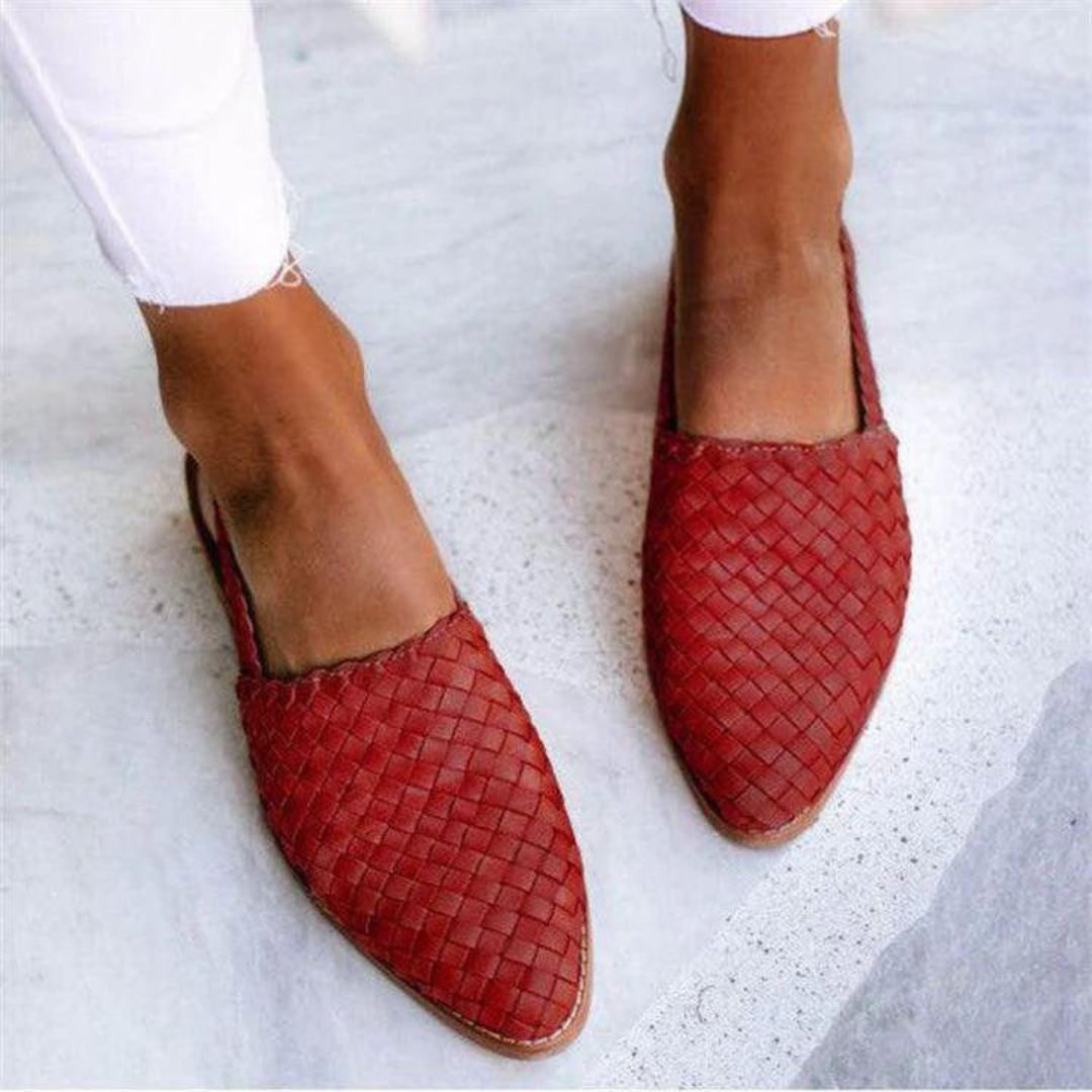 Dame Sandaler Håndlagde i Naturlig Materiale med Slip-On Design 4
