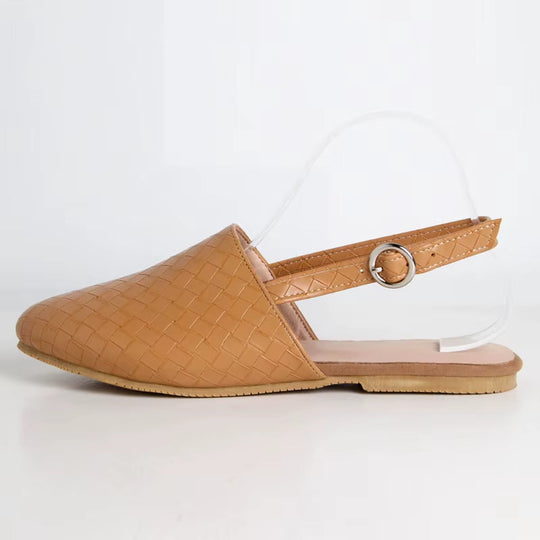 Dame Sandaler Håndlagde i Naturlig Materiale med Slip-On Design 5