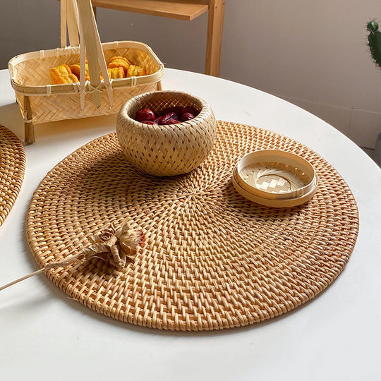 Dame Serveringsfat Rundt Naturlig Stil 35 cm 2