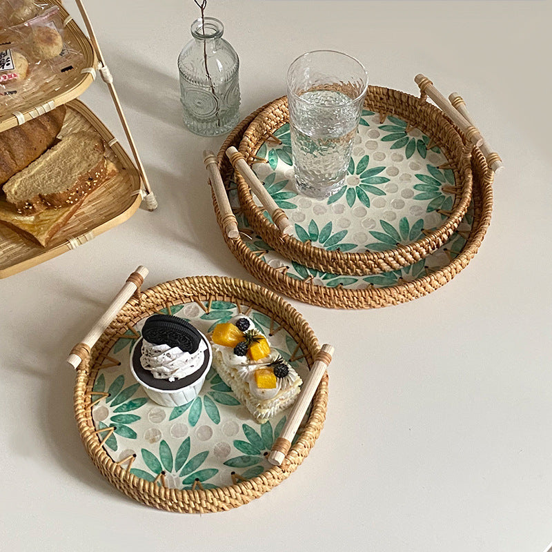Dame Serveringskurv Håndvevd Design Rund 3