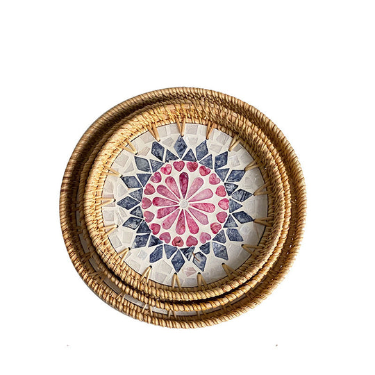 Dame Serveringskurv Håndvevd Design Rund 7