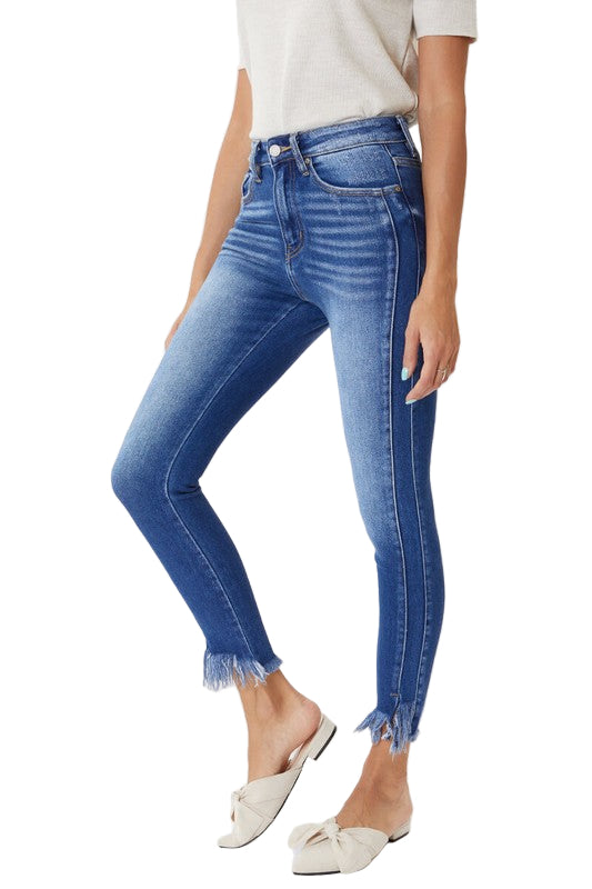Dame Skinny Jeans Høy Midje med Detaljer 0