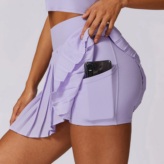 Dame Skjørt med Shorts Plisserte Lett Stoff 4