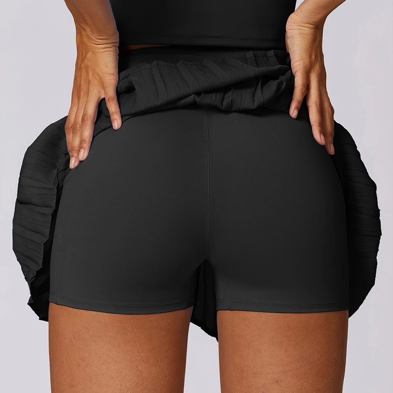 Dame Skjørt med Shorts Plisserte Lett Stoff 5