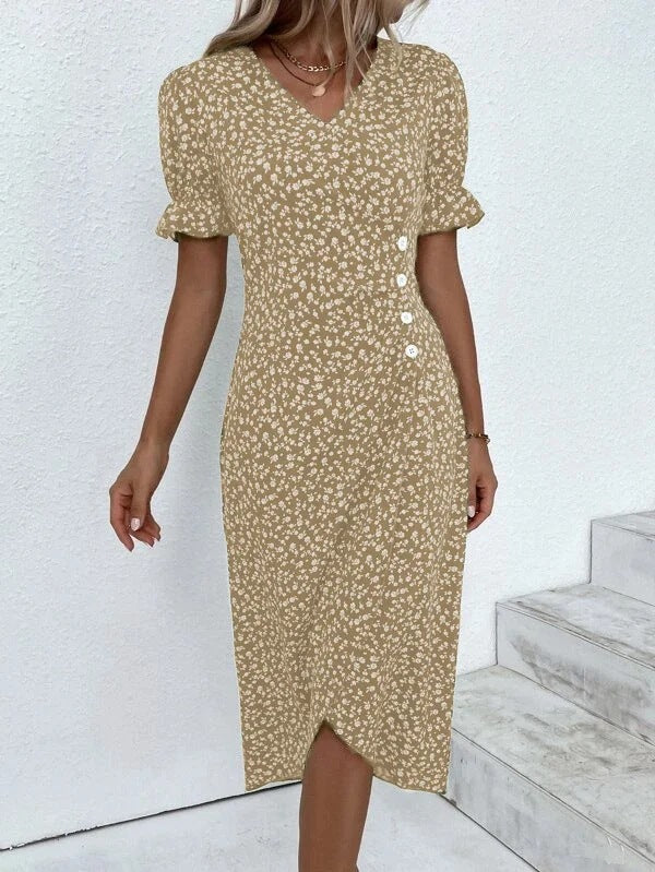 Dame Sommerkjole Flatterende Lett Polyester 11