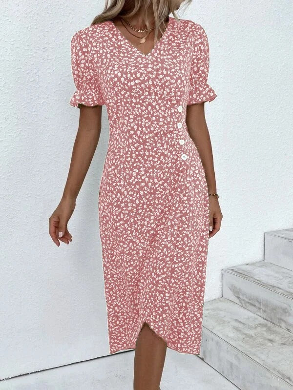 Dame Sommerkjole Flatterende Lett Polyester 3
