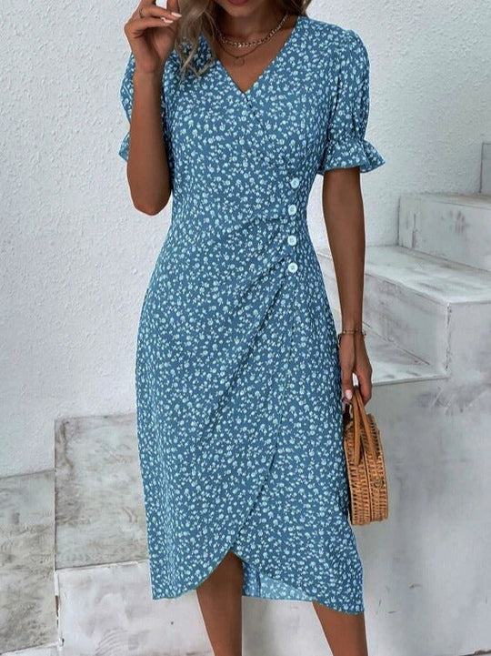 Dame Sommerkjole Flatterende Lett Polyester 4