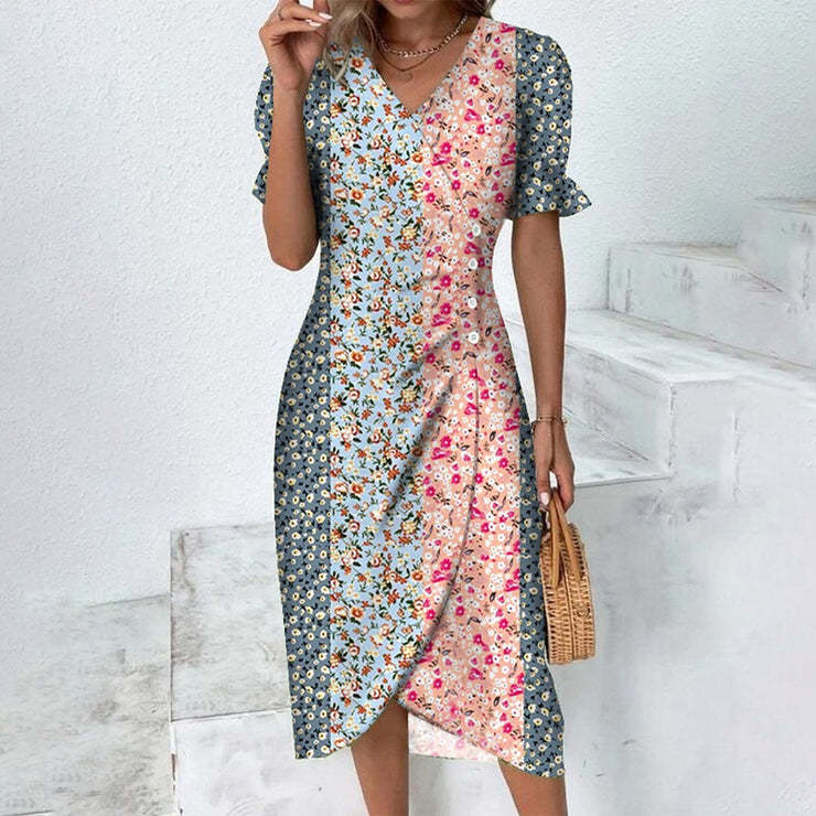 Dame Sommerkjole Flatterende Lett Polyester 9