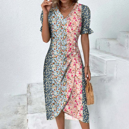 Dame Sommerkjole Flatterende Lett Polyester 9