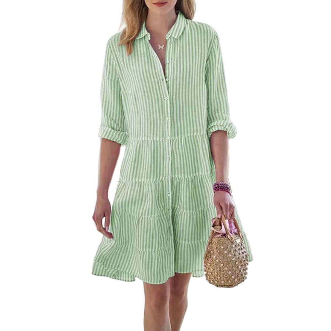 Dame Sommerkjole V-Hals Lett Lin Lang Design 0