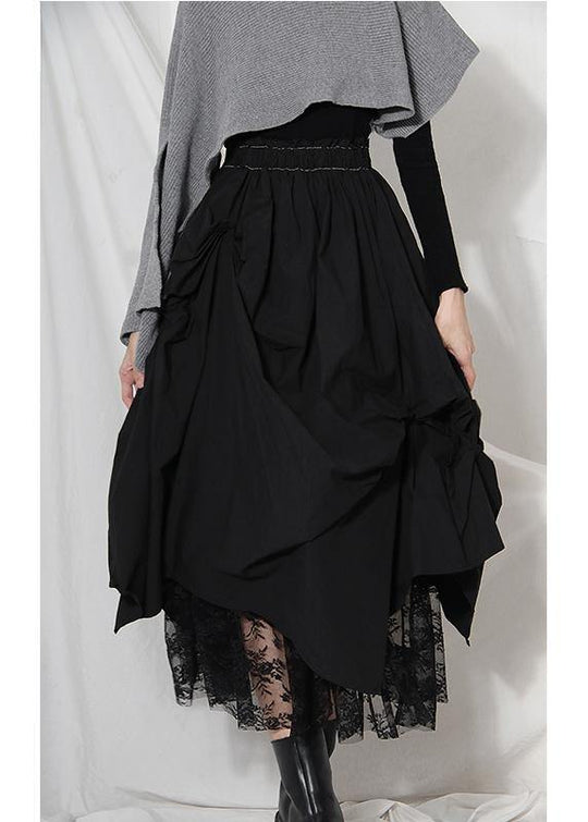 Dame Sommerskjørt Asymmetrisk Patchwork Design 1