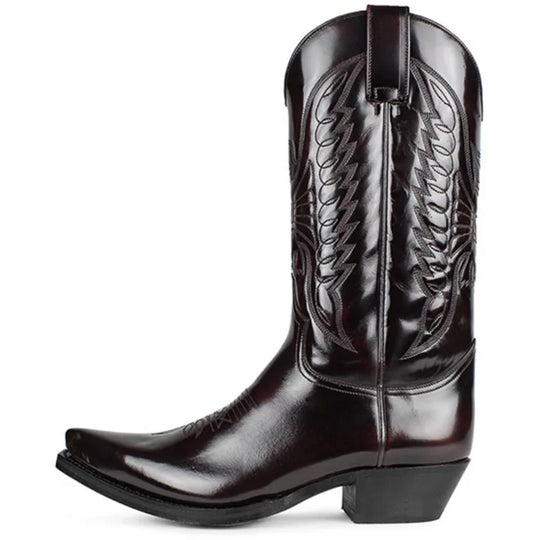 Dame Støvletter Mid-calf Retro Stil Kunstlær med Sidelukking og Spiss Tå 5