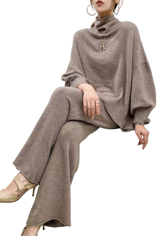 Dame Strikket To-delt Sett med Brede Ben 0