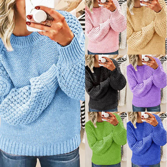 Dame Sweater Uld Strik Klassisk 7