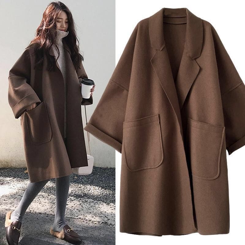 Dame Trenchcoat Overdimensjonert Stil 1