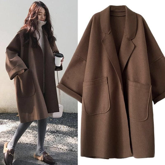 Dame Trenchcoat Overdimensjonert Stil 1