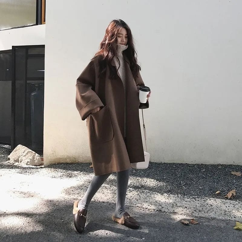 Dame Trenchcoat Overdimensjonert Stil 2