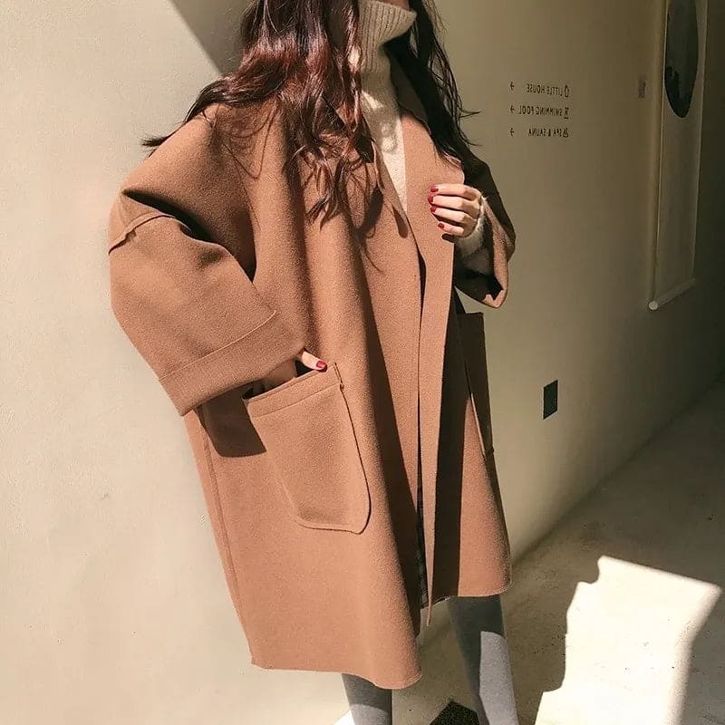 Dame Trenchcoat Overdimensjonert Stil 3