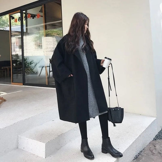 Dame Trenchcoat Overdimensjonert Stil 4